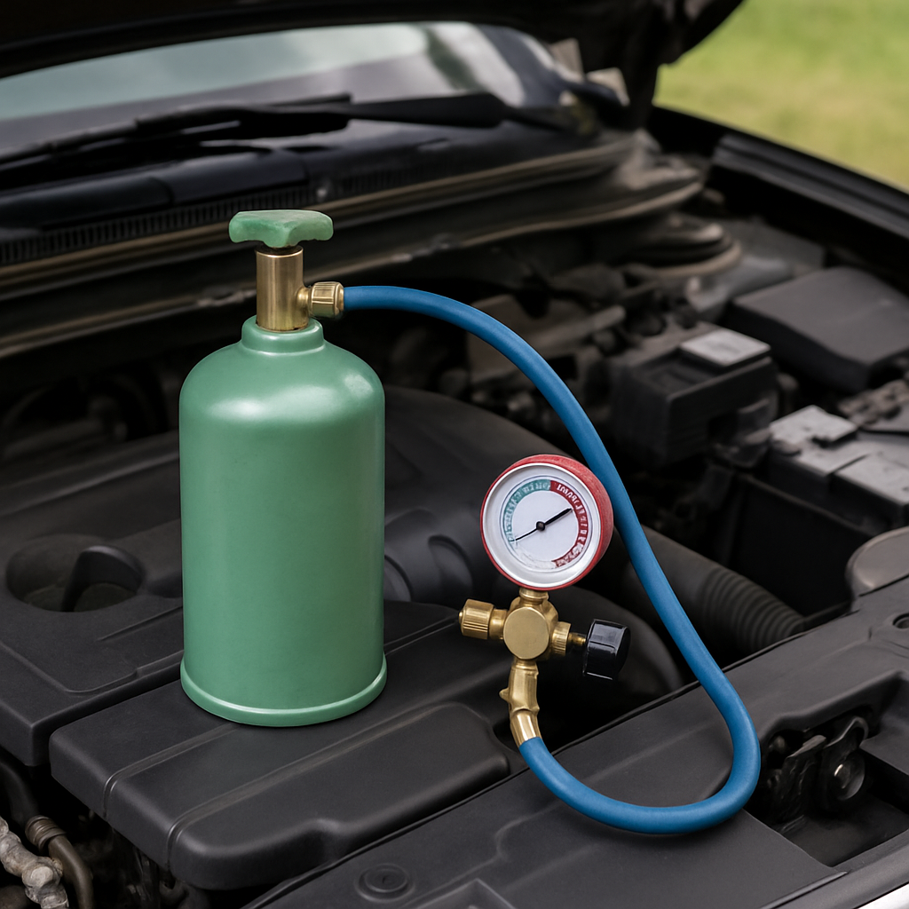 Kit de recharge climatisation pour voiture avec bouteille de gaz et manomètre