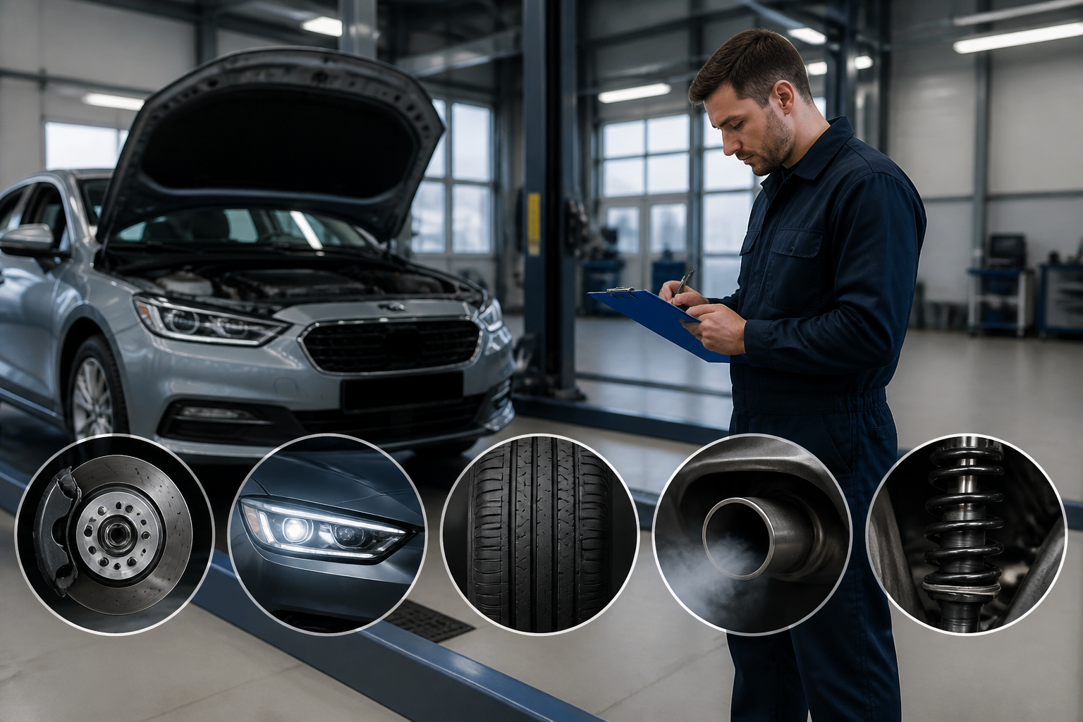 Illustration des étapes du contrôle technique automobile