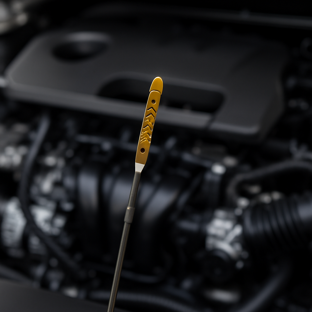 Jauge de niveau d'huile moteur d'une voiture