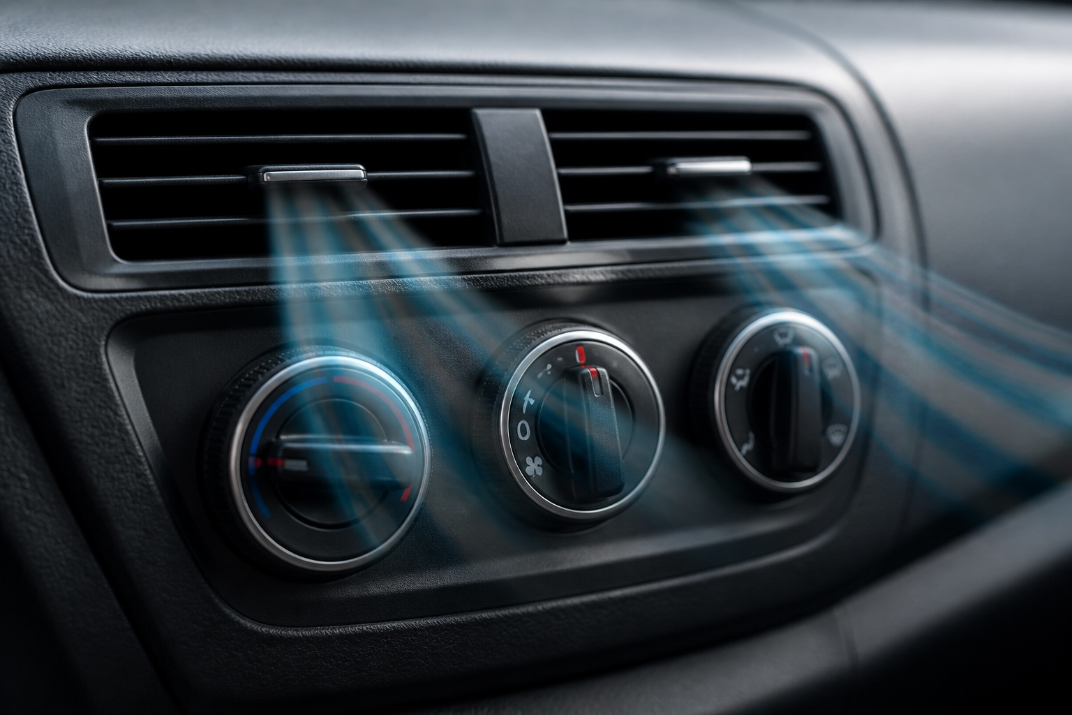 Panneau de commande de climatisation automobile avec ventilation d'air froid