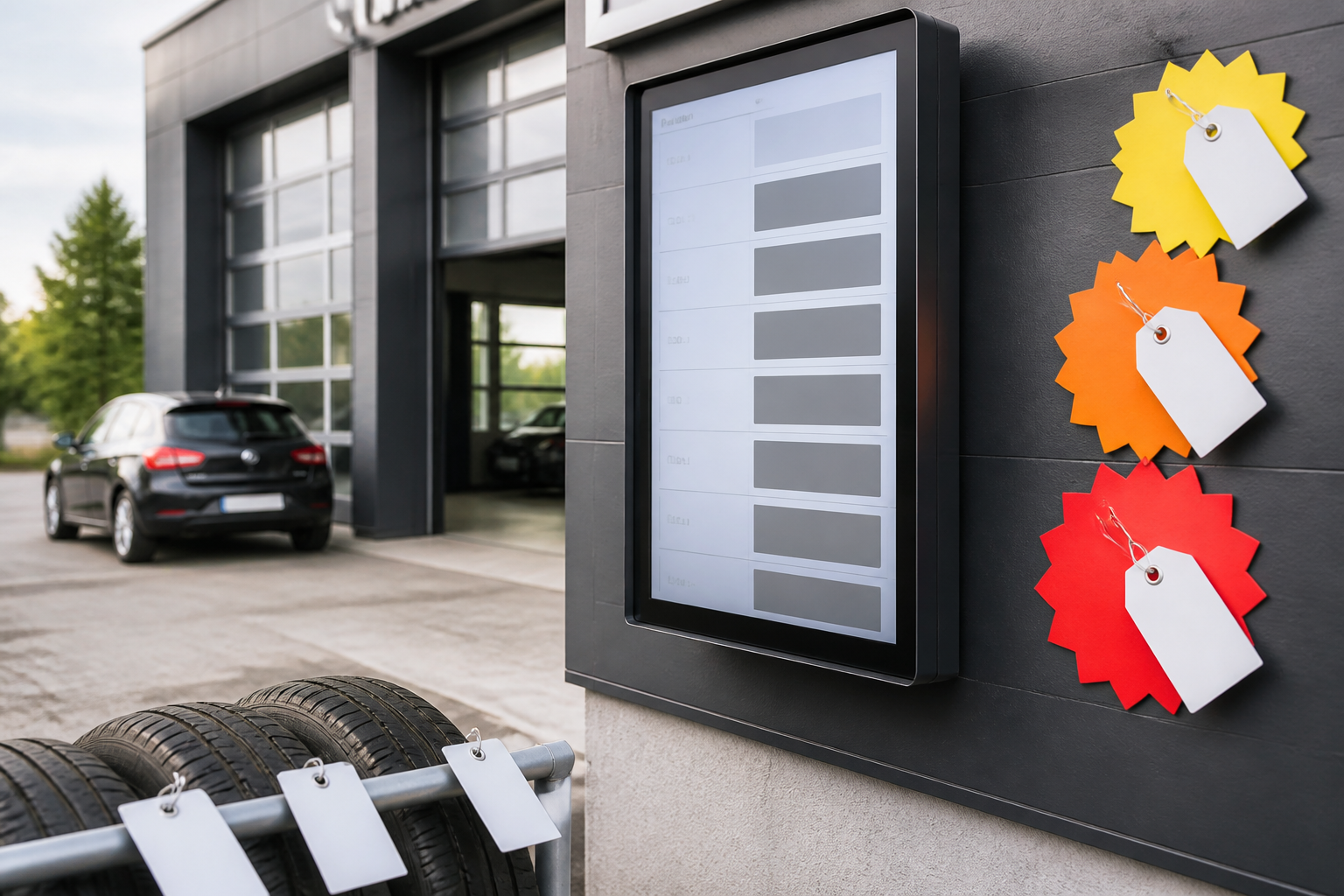 Centre de contrôle technique avec affichage des prix et prise de rendez-vous