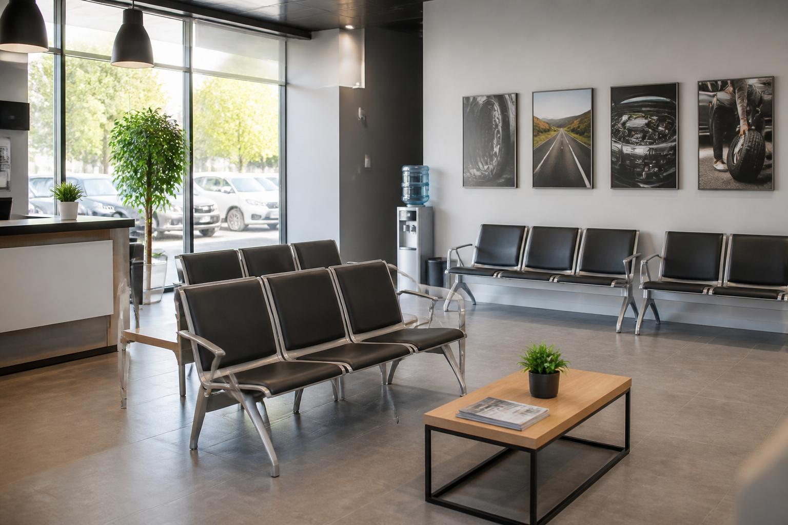 Salle d'attente centre contrôle technique