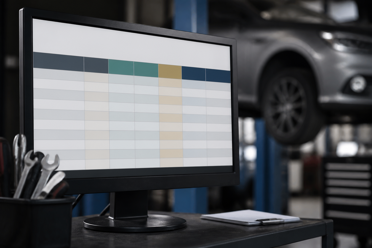 Tableau comparatif des prix de vidange de boîte automatique sur écran en garage