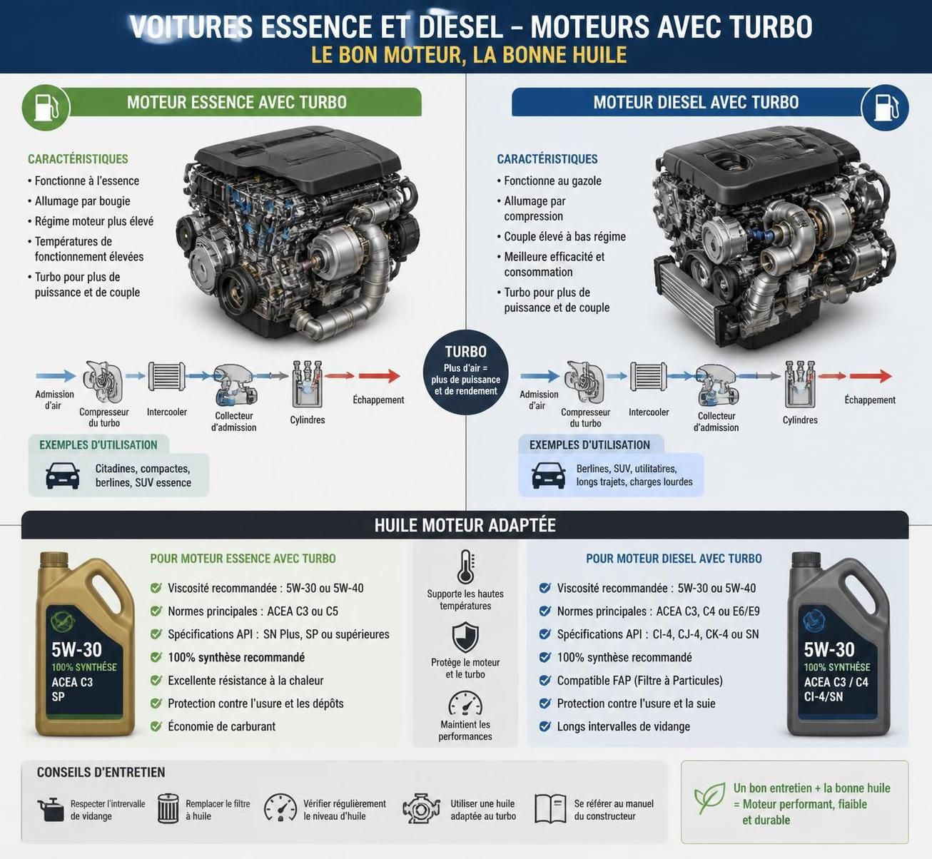 découvrez tout ce qu'il faut savoir sur l'huile à moteur : les différents types, leurs usages spécifiques et nos conseils pour un entretien optimal de votre véhicule.
