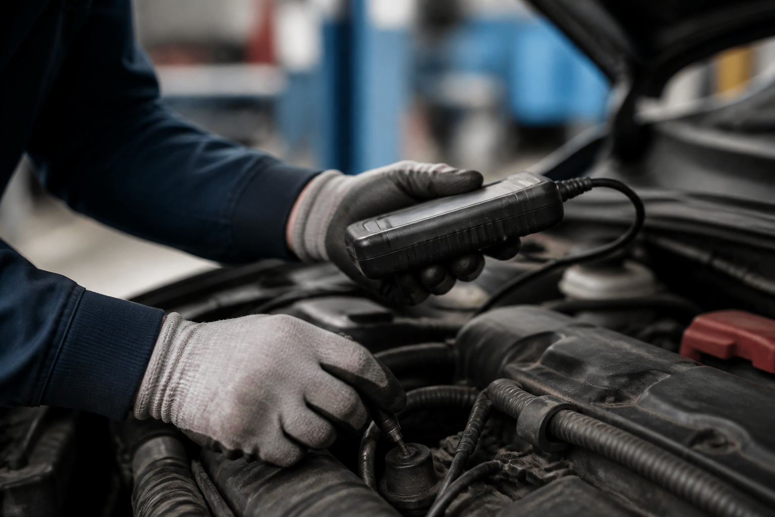 Diagnostic moteur réalisé dans un garage automobile à Alès.