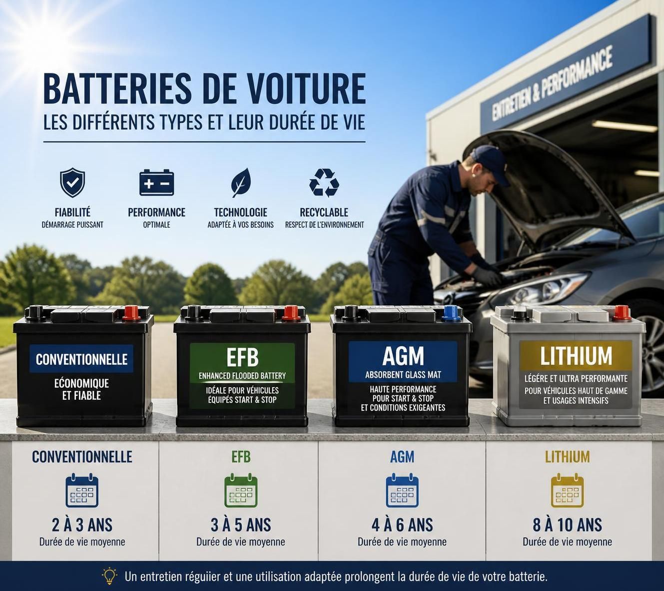 découvrez la durée de vie moyenne d'une batterie de voiture et apprenez des conseils pratiques pour la prolonger et éviter les pannes.