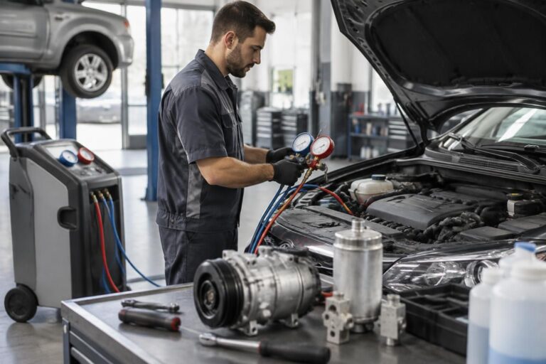 découvrez le prix d’une recharge de climatisation voiture et les facteurs qui influencent le tarif : type de fluide, quantité nécessaire et frais de main-d’œuvre.